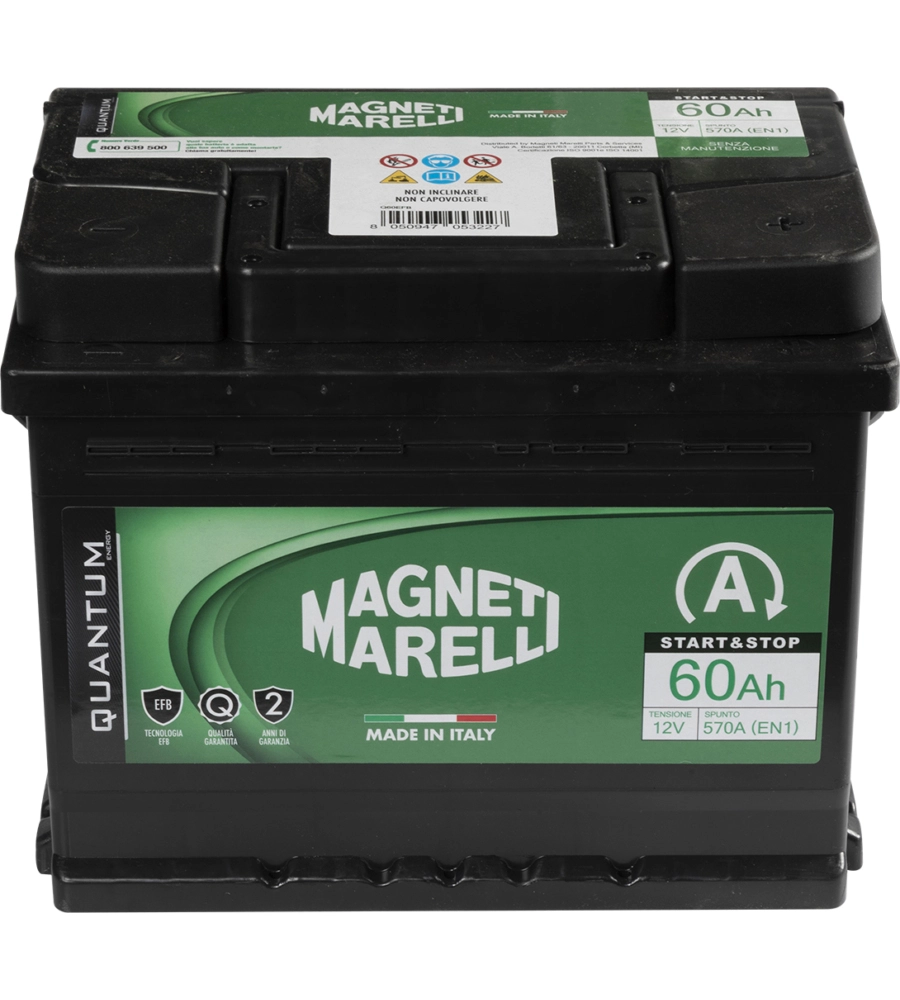 Magneti marelli batteria auto 60ah 12v 520a start e stop